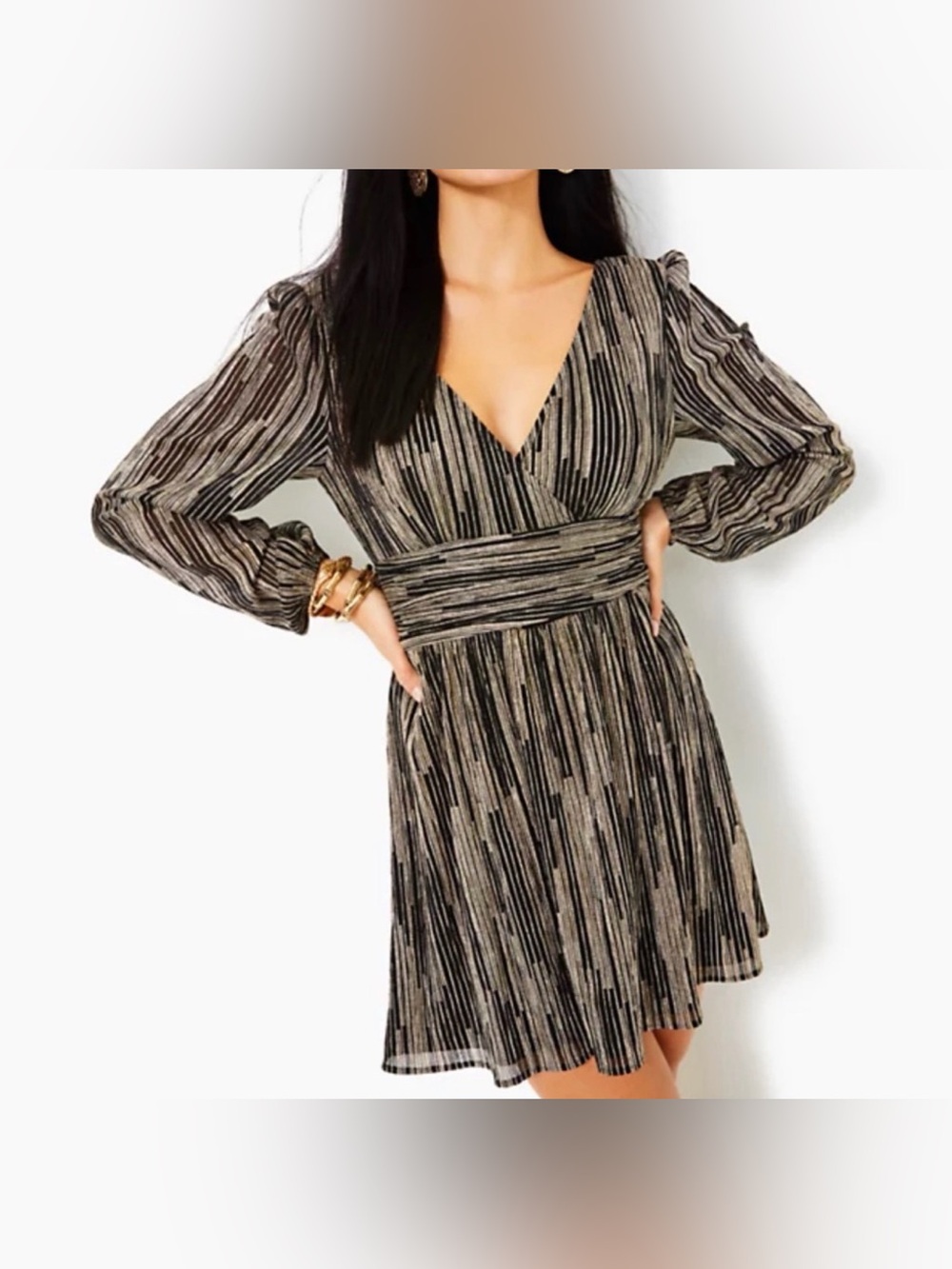 Lilly Pulitzer Riza Long Sleeve Metallic Romper size XS